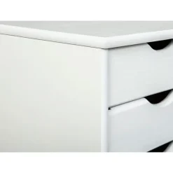 Hioshop Simra kommode kantoorarchief op wielen 6 lades wit