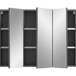 Hioshop Soft spiegelkast 3 spiegeldeuren grijs Nachbildung