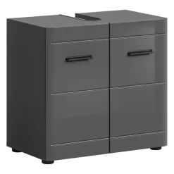 Hioshop Soft wastafel 2 deuren grijs hoogglans- grijs