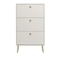 Hioshop Softline schoenenkast 6 kleppen wit