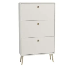 Hioshop Softline schoenenkast 6 kleppen wit