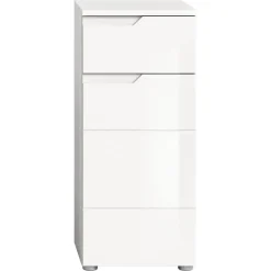Hioshop Solero badkamerkast 1 deur- 1 lade wit hoogglans- wit
