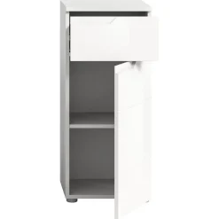 Hioshop Solero badkamerkast 1 deur- 1 lade wit hoogglans- wit