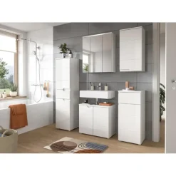 Hioshop Solero badkamerkast 2 deuren- 1 lade wit hoogglans- wit