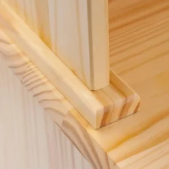 Hioshop Toswa vitrinekast 3 deuren- 2 glazen deuren- 3 lades- 2 open ruimtes