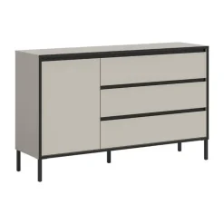 Hioshop Tron dressoir 1 deur- 3 lades kasjmier decor