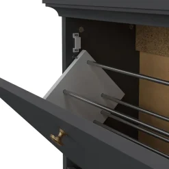 Hioshop Venedig schoenenkast met 3 klepdeuren mat grijs