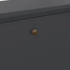 Hioshop Venedig schoenenkast met 3 klepdeuren mat grijs