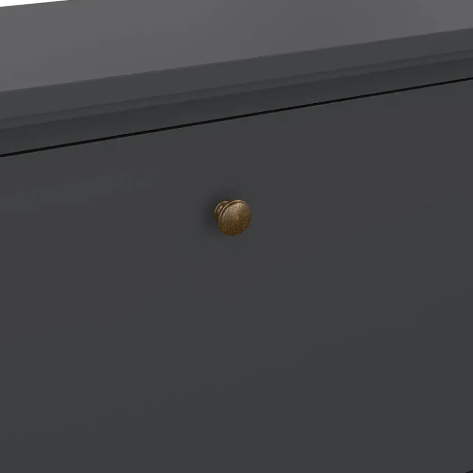 Hioshop Venedig schoenenkast met 3 klepdeuren mat grijs