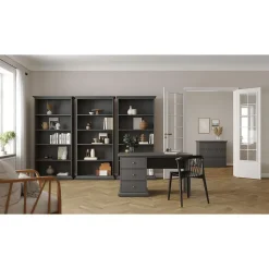 Hioshop Venedig wandkast 5 vakken mat grijs