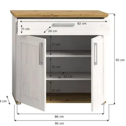 Hioshop Verona schoenenkast 1 lade 2 deuren lariks decor