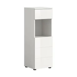 Hioshop Vira badkamerkast 1 lade 1 deur 1 vak wit hoogglans- wit