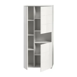 Hioshop Vira badkamerkast 3 deuren 1 vak wit hoogglans- wit