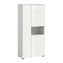 Hioshop Vira badkamerkast 3 deuren 1 vak wit hoogglans- wit