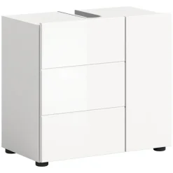 Hioshop Vira wastafel 2 deuren wit hoogglans- wit