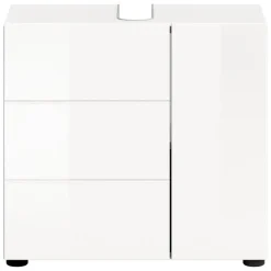 Hioshop Vira wastafel 2 deuren wit hoogglans- wit