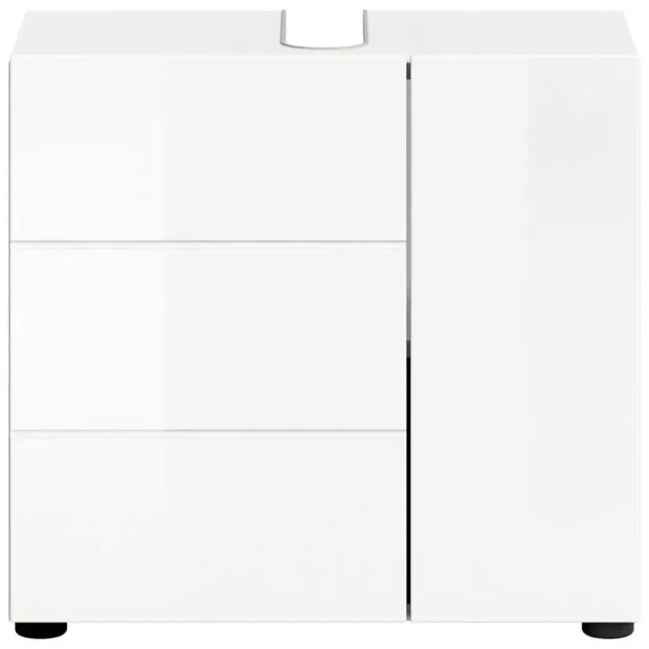 Hioshop Vira wastafel 2 deuren wit hoogglans- wit