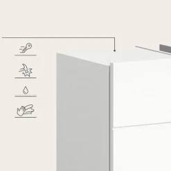 Hioshop Vira wastafel 2 deuren wit hoogglans- wit