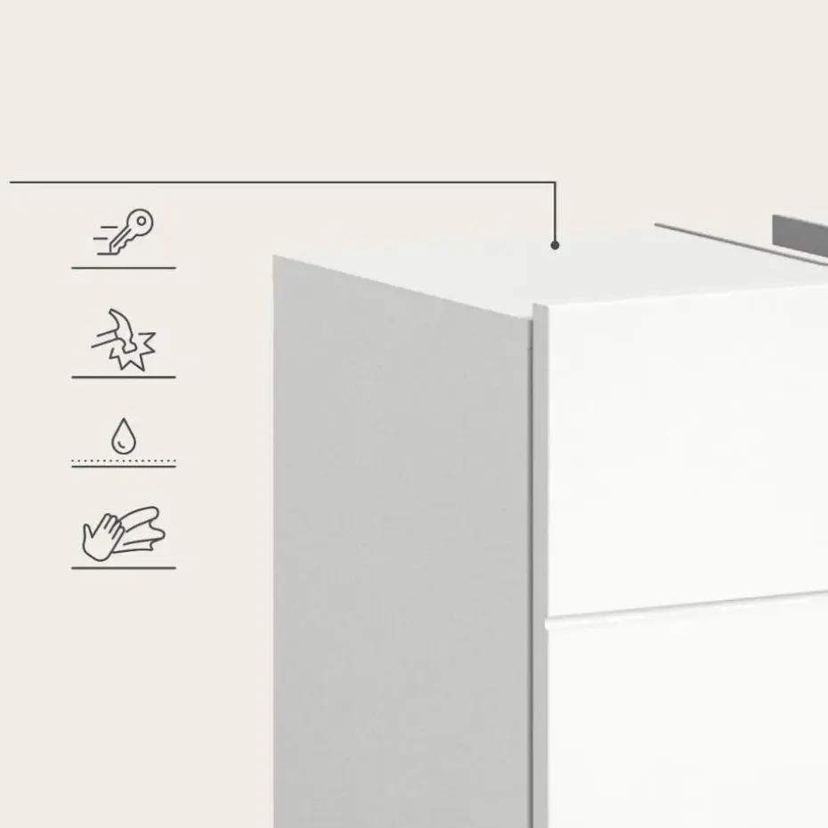 Hioshop Vira wastafel 2 deuren wit hoogglans- wit