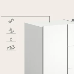 Hioshop Vira wastafel 3 deuren- 5 lades wit hoogglans- wit