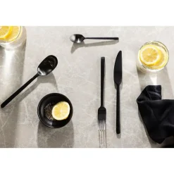 Hioshop WabiSabi bestekset 24 delen roestvrij staal zwart