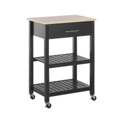 HIUMA - Keukentrolley - Zwart - Rubberhout