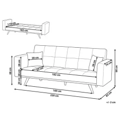 HJULBY - Driezitsbank - Zwart - Polyester