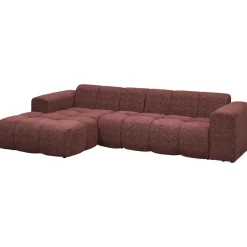 Hoekbank Beau links - Raven - wijnrood