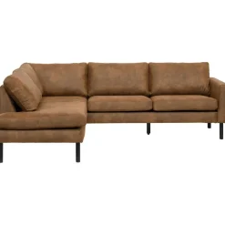 Hoekbank Collin links - cognac