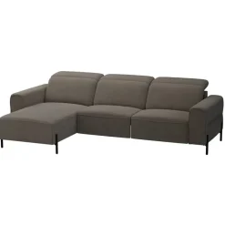 Hoekbank Dave links - elektrisch verstelbaar - stof Billy Joe - grijs