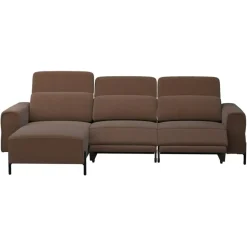 Hoekbank Dave links - elektrisch verstelbaar - stof Billy Joe - cognac