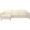 Hoekbank Dave links - elektrisch verstelbaar - crème