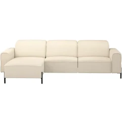 Hoekbank Dave links - elektrisch verstelbaar - crème