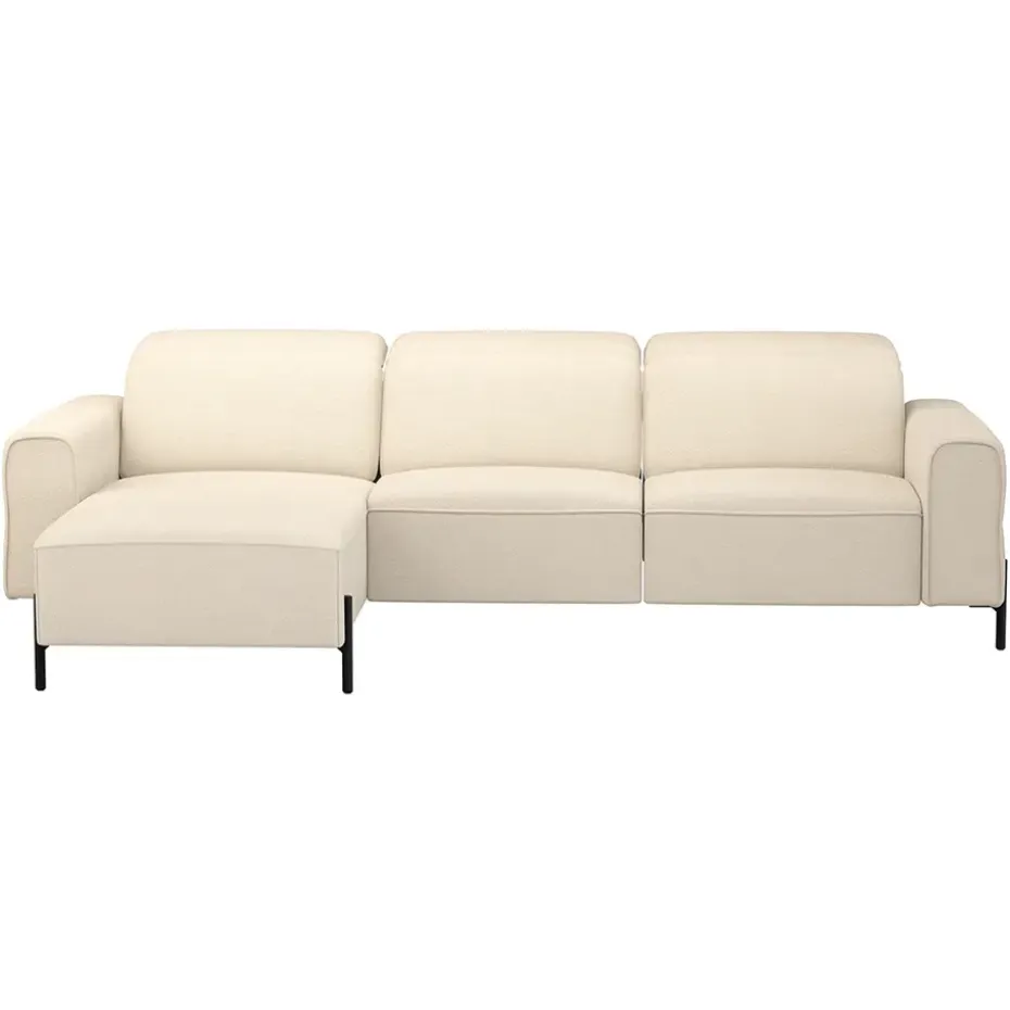 Hoekbank Dave links - elektrisch verstelbaar - crème