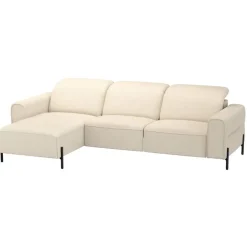 Hoekbank Dave links - elektrisch verstelbaar - crème