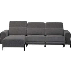 Hoekbank Dave links - elektrisch verstelbaar - stof Chacha - grijs