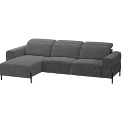 Hoekbank Dave links - elektrisch verstelbaar - stof Chacha - grijs