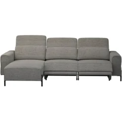 Hoekbank Dave links - elektrisch verstelbaar - stof Pure - grijs