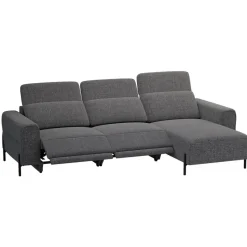 Hoekbank Dave rechts - elektrisch verstelbaar - stof Chacha - grijs