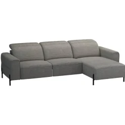 Hoekbank Dave rechts - elektrisch verstelbaar - stof Pure - grijs