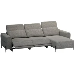 Hoekbank Dave rechts - elektrisch verstelbaar - stof Pure - grijs