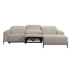 Hoekbank Dave rechts - elektrisch verstelbaar - lichtgrijs