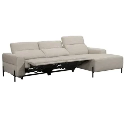 Hoekbank Dave rechts - elektrisch verstelbaar - lichtgrijs