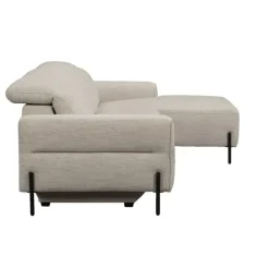 Hoekbank Dave rechts - elektrisch verstelbaar - lichtgrijs