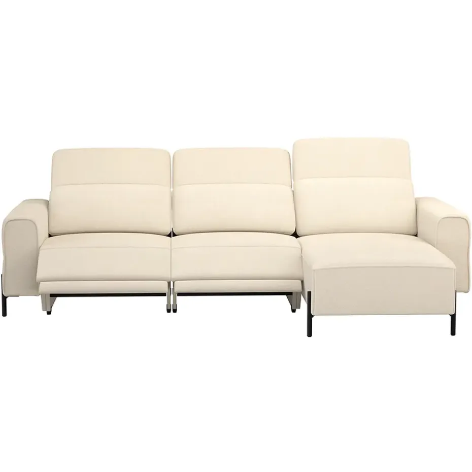 Hoekbank Dave rechts - elektrisch verstelbaar - crème