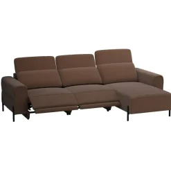 Hoekbank Dave rechts - elektrisch verstelbaar - stof Billy Joe - cognac