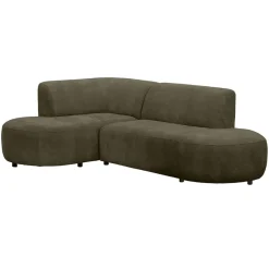Hoekbank Luna links - stof Rebel - groen
