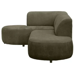 Hoekbank Luna links - stof Rebel - groen