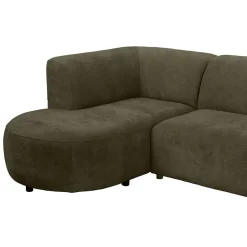 Hoekbank Luna links - stof Rebel - groen
