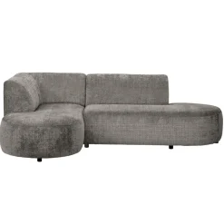 Hoekbank Luna links - stof Cremona - taupe